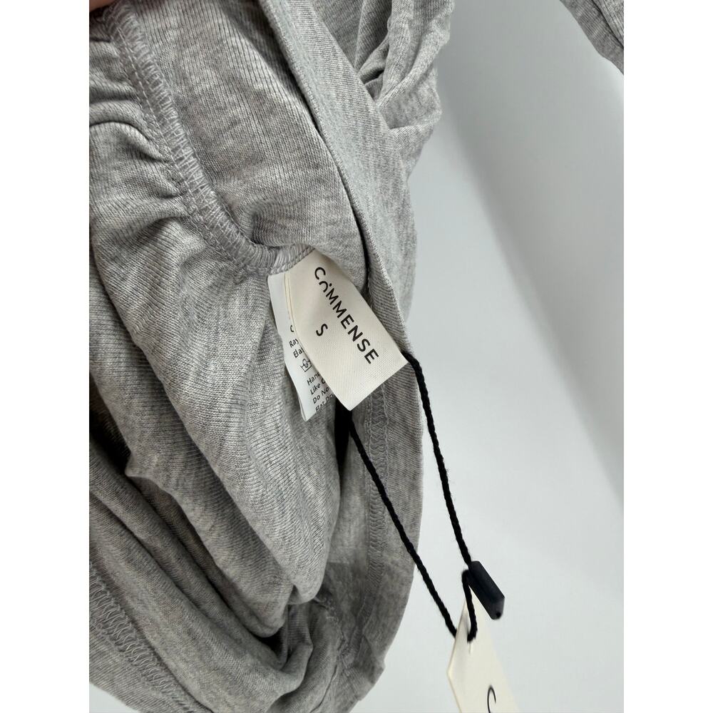 NWT Commense Light Grey Ruched Long Sleeve Top Size S Lettuce Mock Neck - Picture 6 of 8